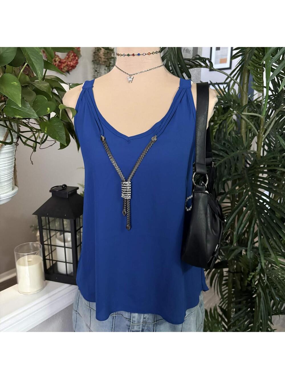 blue y2k tank top